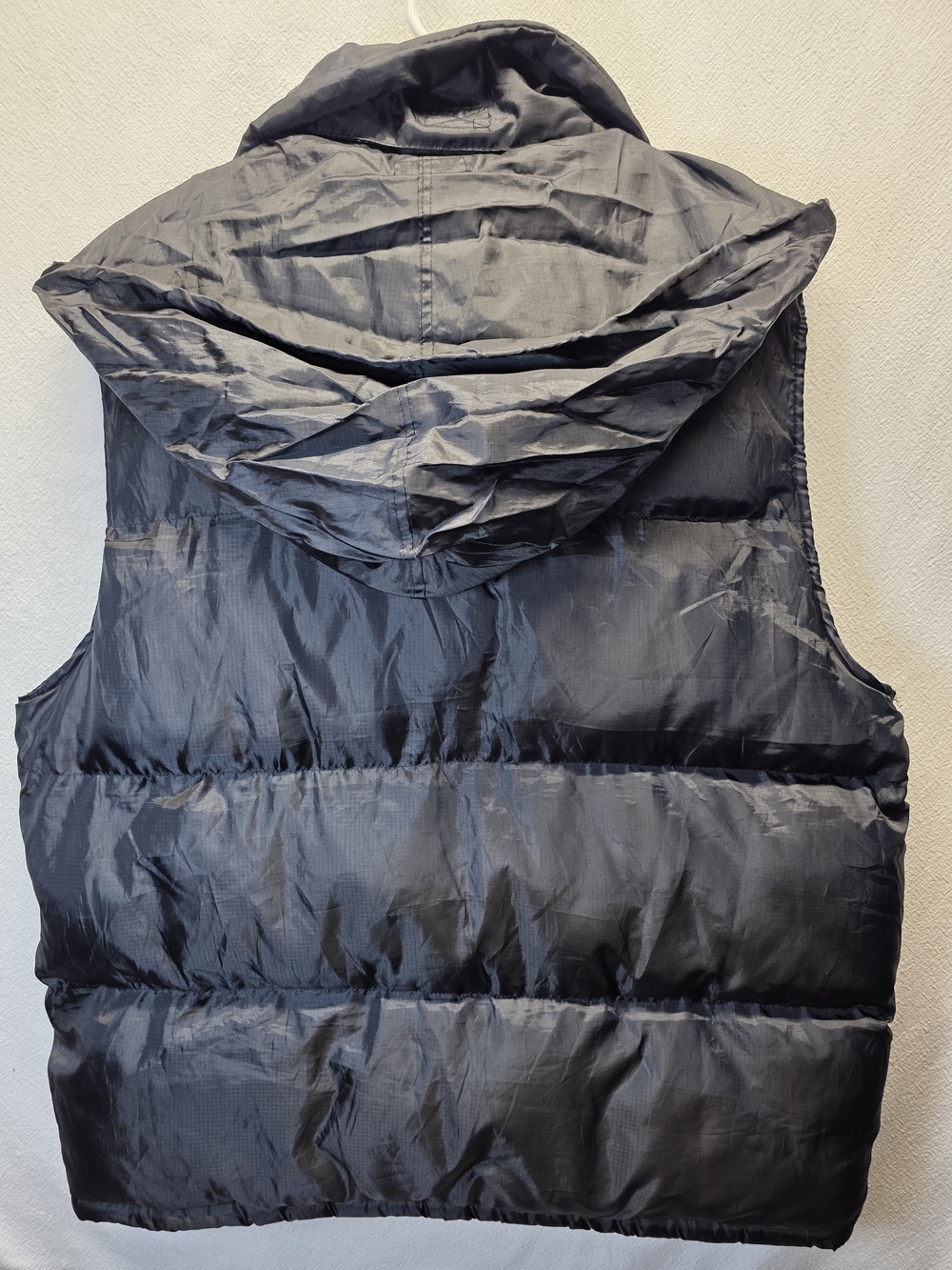Y2K Avirex Men's Black Puffer Vest - Insulated Quilted Jacket Packable Hood LG - Picture 4 of 10